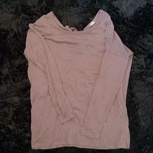 Purple long sleeve with lace bow in back